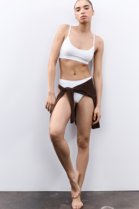 

Бюстгальтер-бра бесшовный в рубчик, Белый, Бюстгальтер-бра бесшовный в рубчик