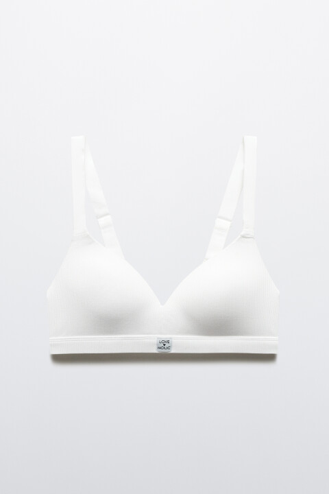 

Бюстгальтер-топ в рубчик с пуш-ап, Белый, Бюстгальтер-топ в рубчик с пуш-ап