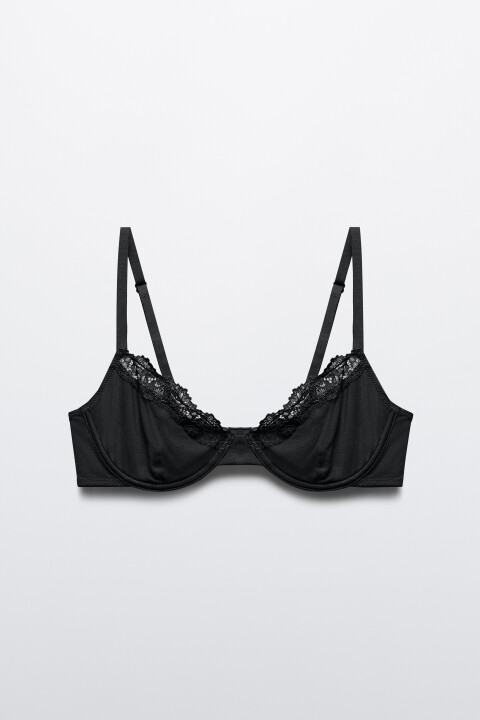 

Бюстгальтер-бра с кружевом, Черный, Бюстгальтер-бра с кружевом