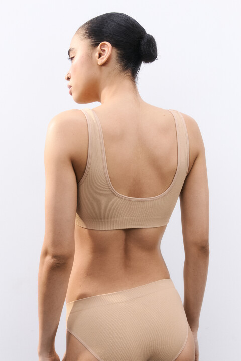 

Бюстгальтер-топ бесшовный в рубчик, Белый, Бюстгальтер-топ бесшовный в рубчик