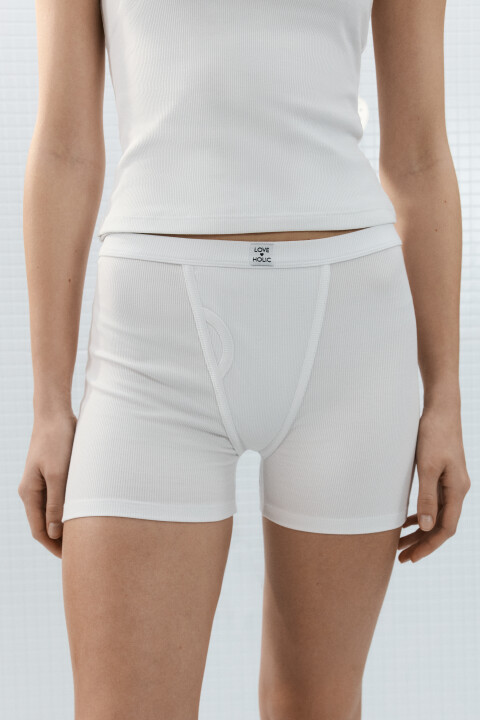 

Трусы-боксеры в рубчик, Белый, Трусы-боксеры в рубчик