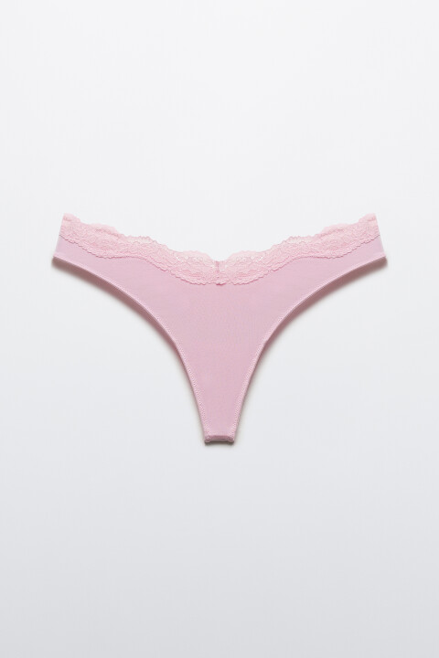 

Трусы-стринги с кружевом и средней посадкой, Черный, Трусы-стринги с кружевом и средней посадкой