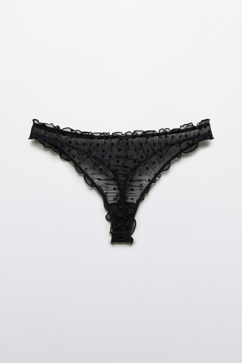 

Трусы-стринги сетчатые с оборками и принтом, Розовый, Трусы-стринги сетчатые с оборками и принтом