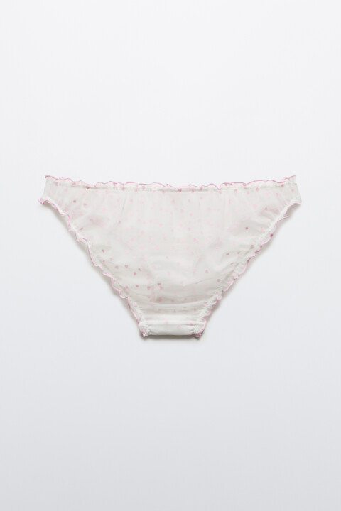 

Трусы-слипы сетчатые с оборками и принтом, Розовый, Трусы-слипы сетчатые с оборками и принтом