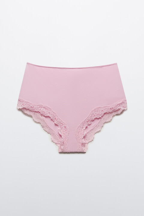 

Трусы-шортики с кружевом и средней посадкой, Розовый, Трусы-шортики с кружевом и средней посадкой