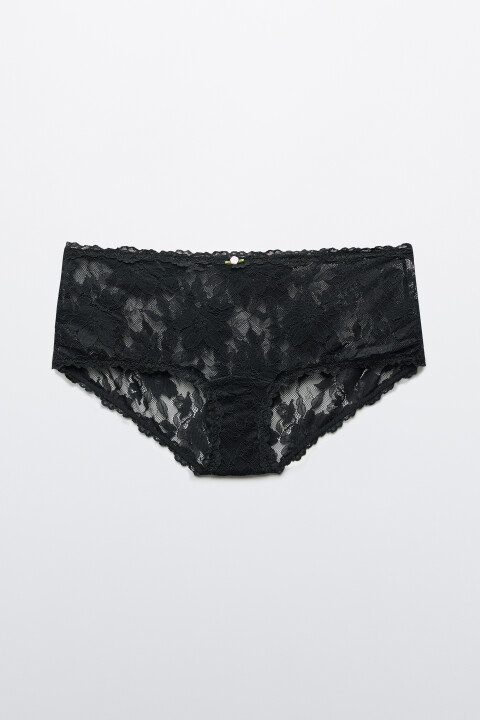 

Трусы-шортики кружевные со средней посадкой, Ванильный, Трусы-шортики кружевные со средней посадкой