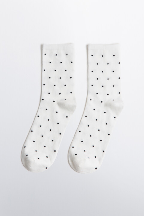 

Носки высокие в горошек, Белый, Носки высокие в горошек