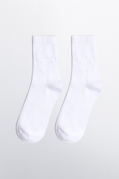 

Носки рваные в рубчик, Белый, Носки рваные в рубчик