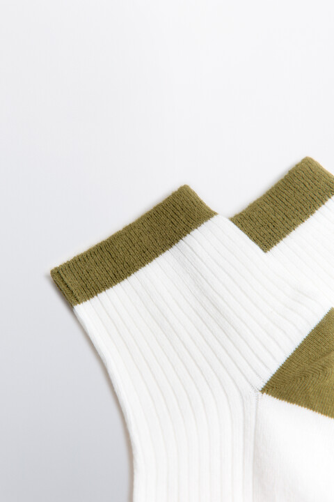 

Носки высокие в рубчик с контрастными вставками, Зеленый, Носки высокие в рубчик с контрастными вставками