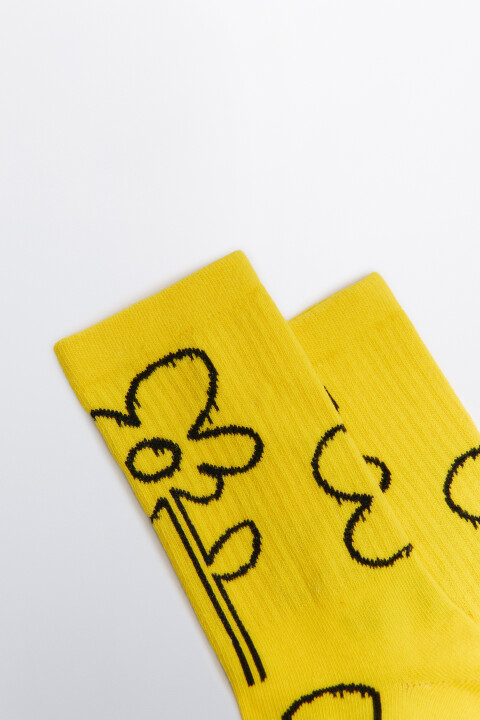

Носки высокие с принтом, Желтый, Носки высокие с принтом