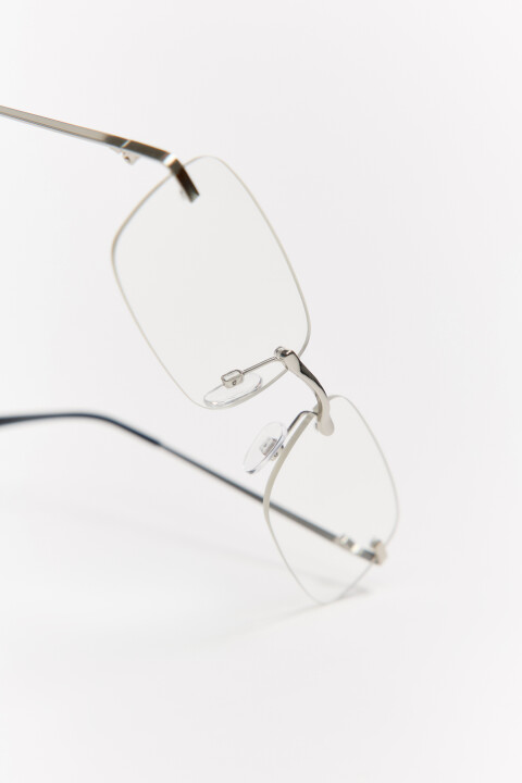 

Очки-нулевки прямоугольные без оправы, Белый, Очки-нулевки прямоугольные без оправы