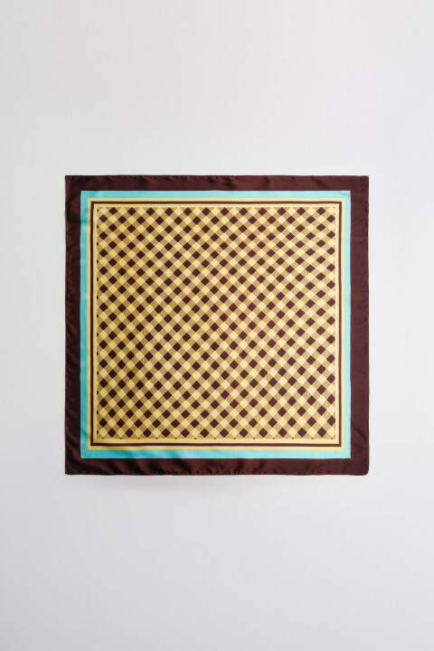 

Платок атласный в клетку, Мультиколор, Платок атласный в клетку