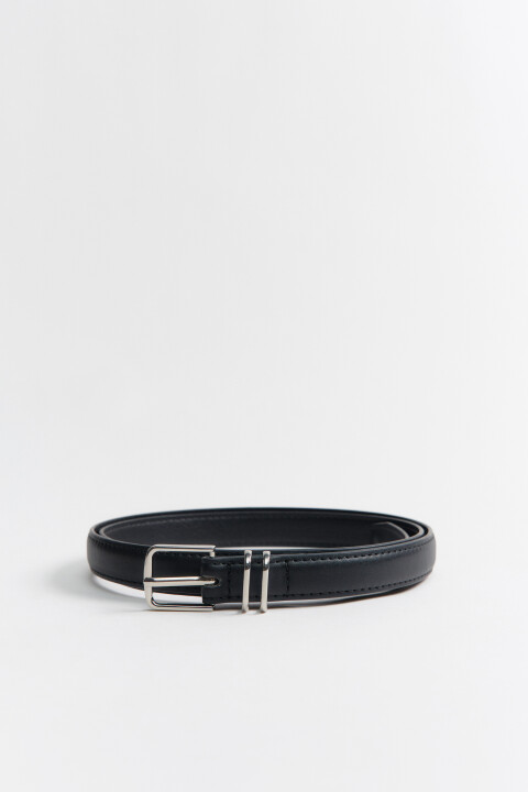 

Ремень узкий с квадратной пряжкой, Коричневый, Ремень узкий с квадратной пряжкой