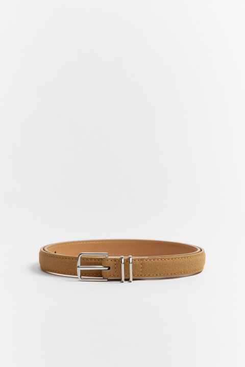 

Ремень с замшевой фактурой, Бежевый, Ремень с замшевой фактурой