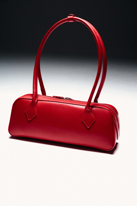 

Сумка-багет с заклепками, Красный, Сумка-багет с заклепками