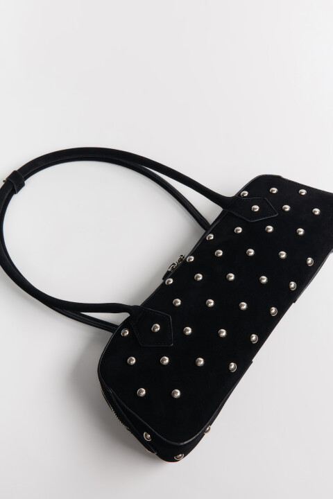 

Сумка-багет с кожаной фактурой, Черный, Сумка-багет с кожаной фактурой