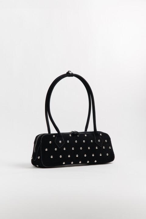 

Сумка-багет с кожаной фактурой, Черный, Сумка-багет с кожаной фактурой