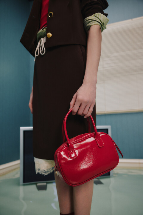 

Сумка-кроссбоди каркасная с кожаной фактурой, Красный, Сумка-кроссбоди каркасная с кожаной фактурой