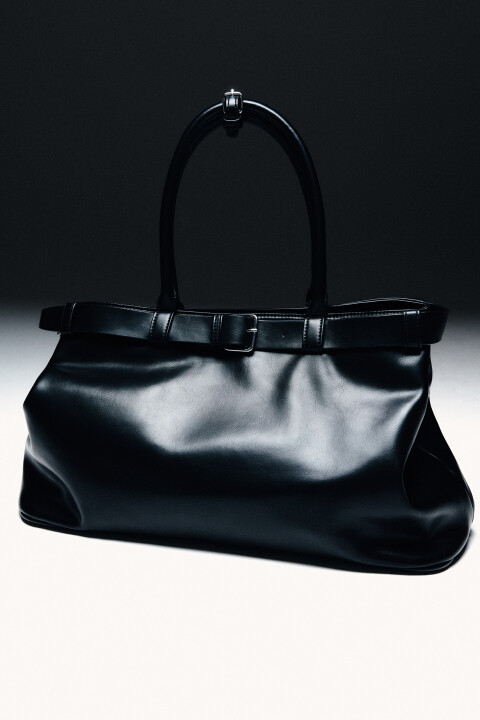 

Сумка-тоут с короткой ручкой и ремнем, Черный, Сумка-тоут с короткой ручкой и ремнем