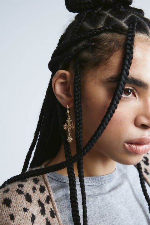 

Серьги конго золотистые с крестами, Серый, Серьги конго золотистые с крестами