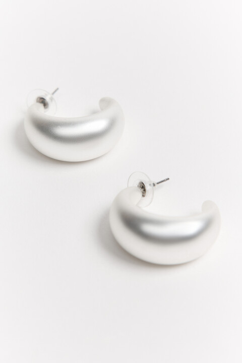 

Серьги-гвоздики в виде полуколец, Серый, Серьги-гвоздики в виде полуколец