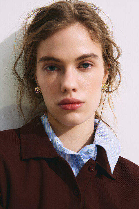 

Серьги-узелки золотистые, Желтый, Серьги-узелки золотистые