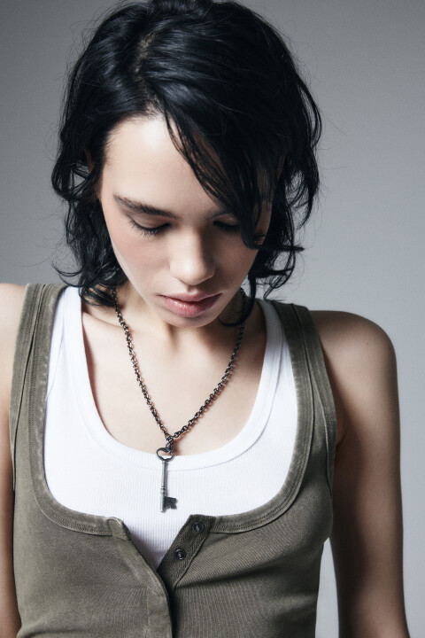 

Колье-цепочка с подвеской-ключом, Серый, Колье-цепочка с подвеской-ключом