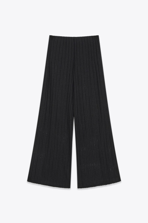 

Брюки широкие полупрозрачные из фактурной ткани, Черный, Брюки широкие полупрозрачные из фактурной ткани