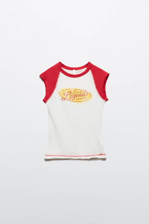 

Футболка облегающая с принтом, Красный, Футболка облегающая с принтом