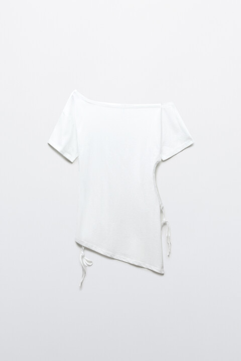 

Футболка-топ асимметричная на одно плечо, Серый, Футболка-топ асимметричная на одно плечо