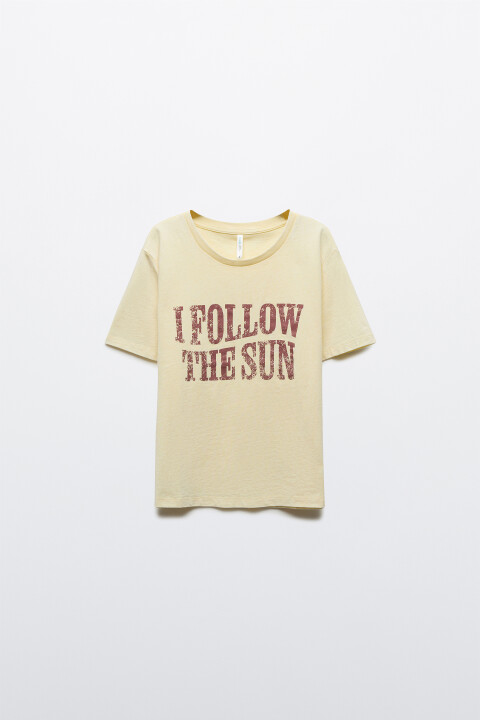 

Футболка прямая с принтом, Желтый, Футболка прямая с принтом