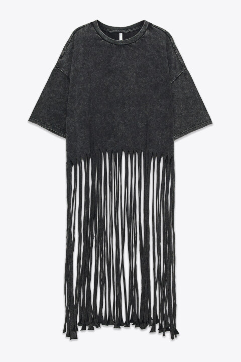 

Футболка-топ с длинной бахромой, Серый, Футболка-топ с длинной бахромой