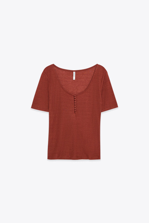 

Футболка-топ облегающая на пуговицах, Серый, Футболка-топ облегающая на пуговицах