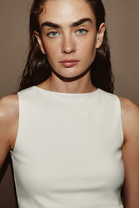 

Майка-топ облегающая с асимметричным низом, Розовый, Майка-топ облегающая с асимметричным низом