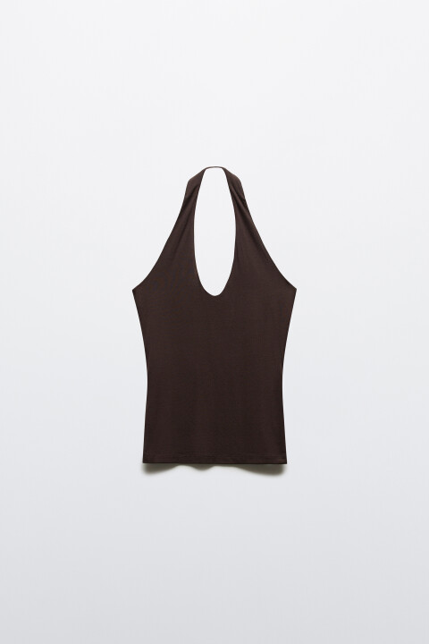 

Топ-халтер вискозный, Коричневый, Топ-халтер вискозный