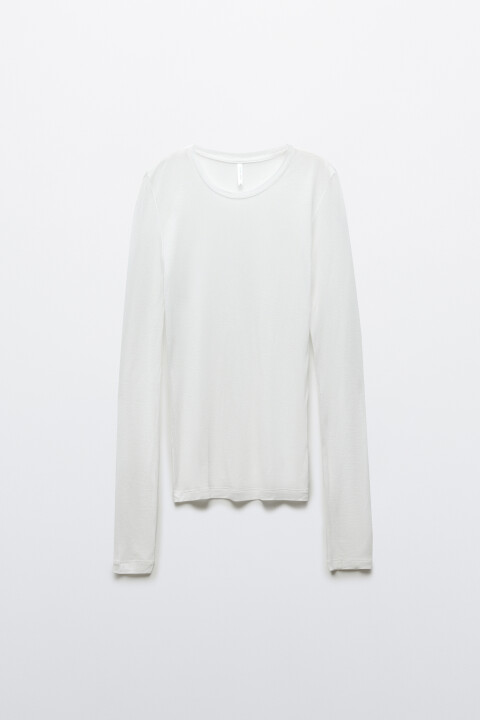 

Лонгслив облегающий вискозный полупрозрачный, Зеленый, Лонгслив облегающий вискозный полупрозрачный