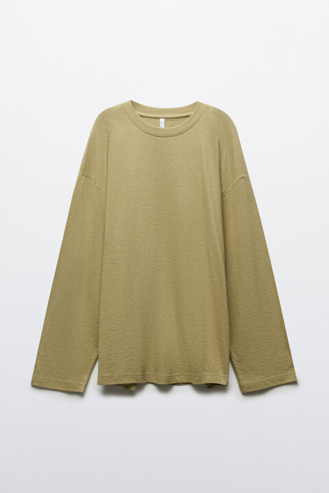 

Лонгслив хлопковый базовый, Зеленый, Лонгслив хлопковый базовый