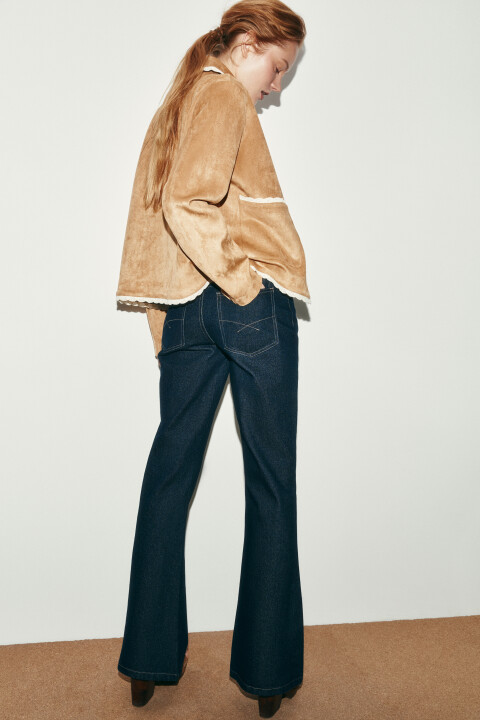 

Джинсы клеш со средней посадкой, Синий, Джинсы клеш со средней посадкой