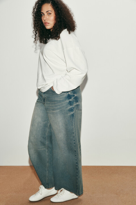 

Джинсы baggy fit со средней посадкой, Синий, Джинсы baggy fit со средней посадкой