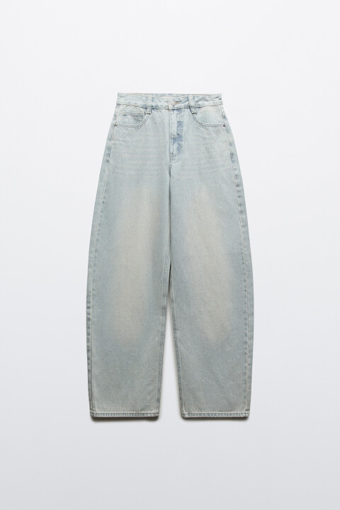 

Джинсы barrel fit с высокой посадкой, Голубой, Джинсы barrel fit с высокой посадкой