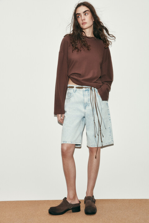 

Джортсы со средней посадкой и тонким поясом, Голубой, Джортсы со средней посадкой и тонким поясом