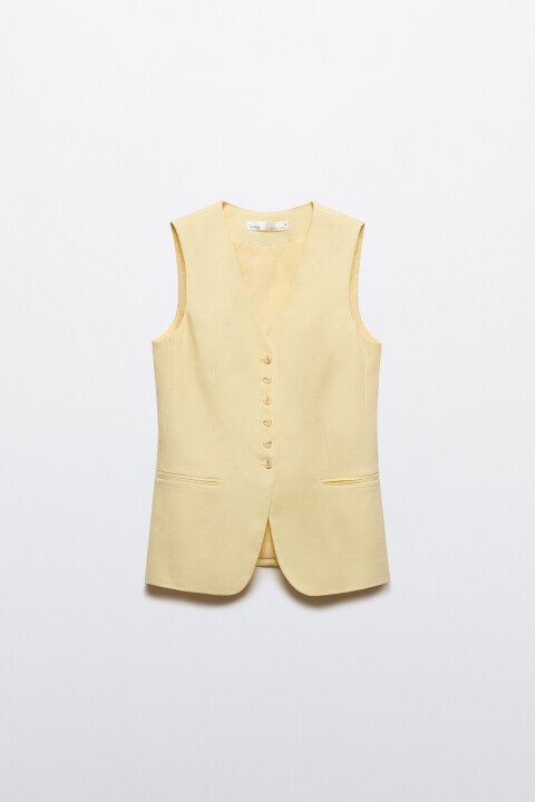 

Жилет костюмный приталенный со льном, Розовый, Жилет костюмный приталенный со льном