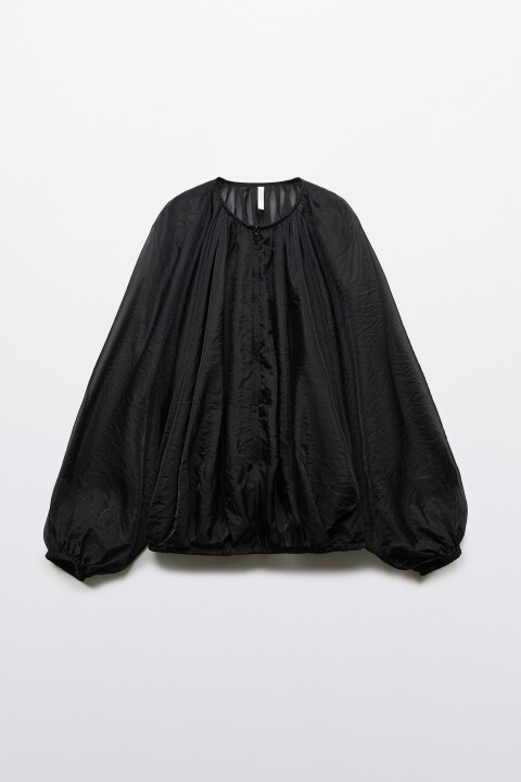 

Жакет-бомбер из органзы, Черный, Жакет-бомбер из органзы