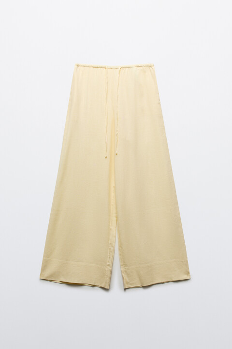 

Брюки широкие вискозные на завязках со льном, Коричневый, Брюки широкие вискозные на завязках со льном