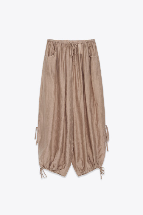 

Брюки-аладдины из тенсела на завязках, Бежевый, Брюки-аладдины из тенсела на завязках