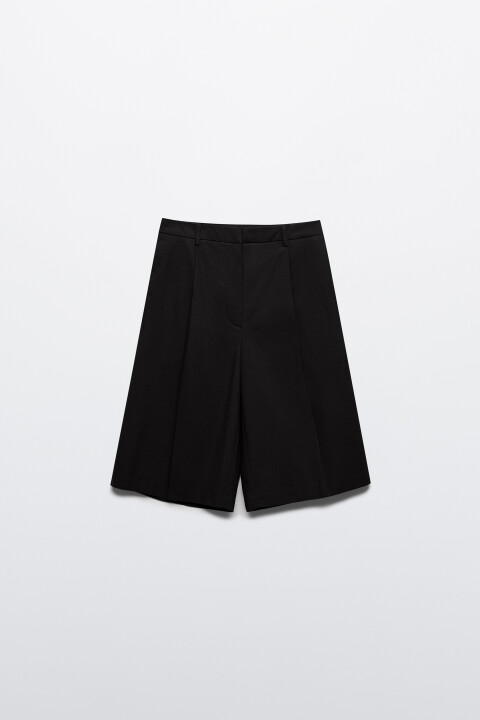 

Шорты-бермуды костюмные со льном, Черный, Шорты-бермуды костюмные со льном