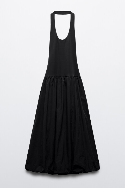 

Платье-халтер облегающее с юбкой-баллоном, Черный, Платье-халтер облегающее с юбкой-баллоном