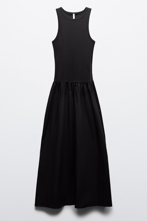 

Платье-сарафан макси приталенное макси в рубчик, Черный, Платье-сарафан макси приталенное макси в рубчик