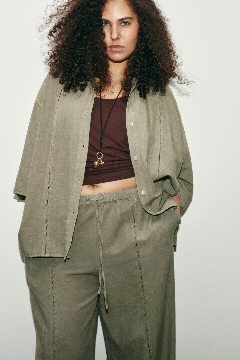 

Рубашка оверсайз с коротким рукавом, Зеленый, Рубашка оверсайз с коротким рукавом