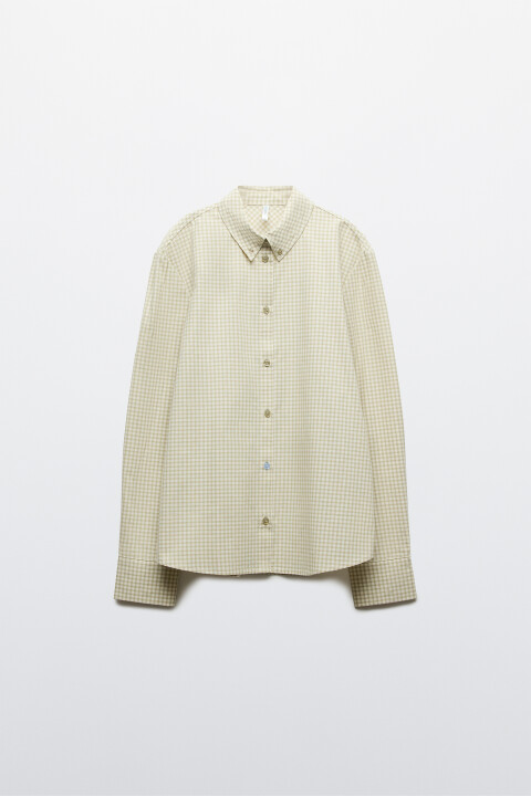 

Рубашка прямая в клетку, Коричневый, Рубашка прямая в клетку